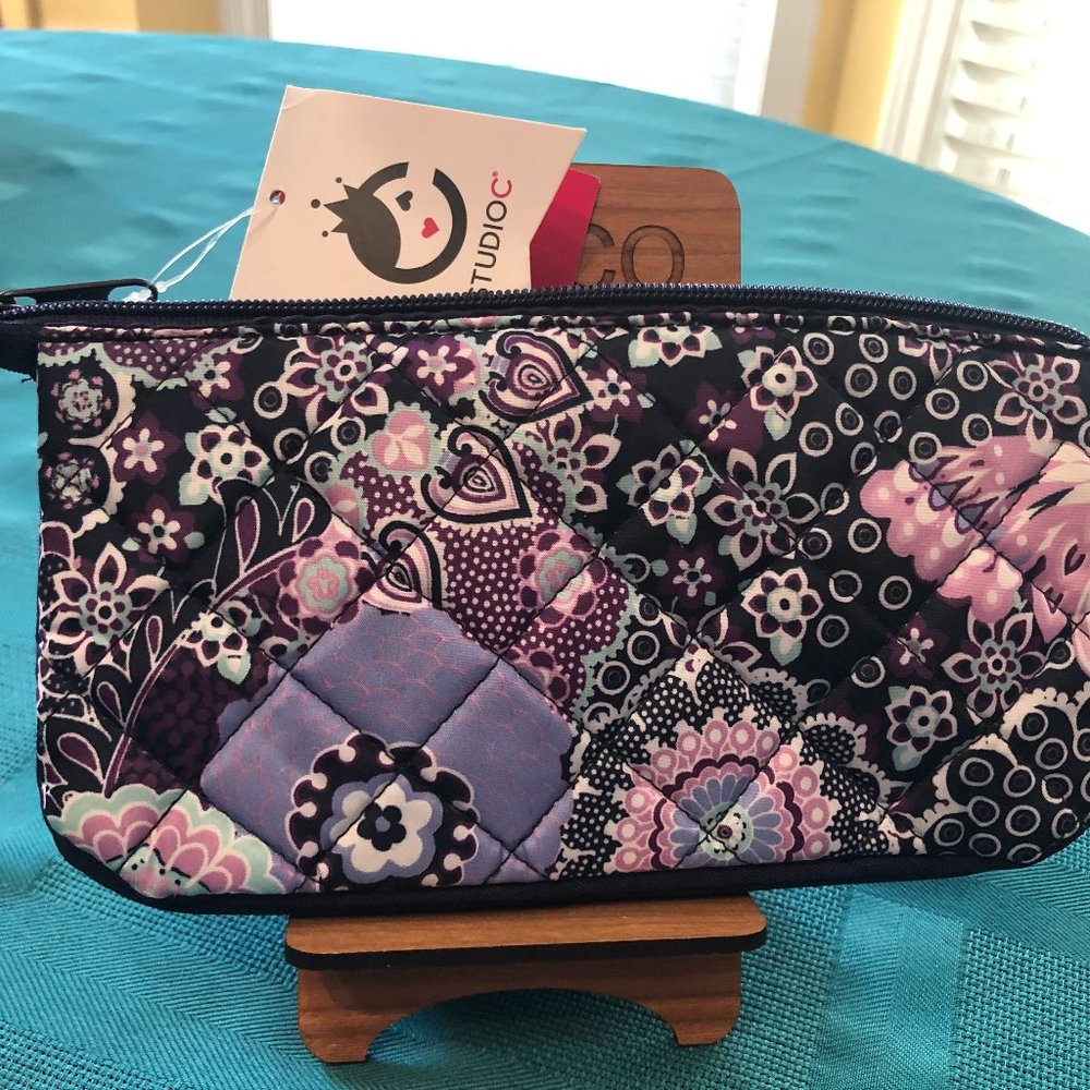 NWT Studio  accessory clutch purple floral